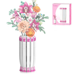 aphpaio pink vase block kit assembly for creative home decor and DIY display