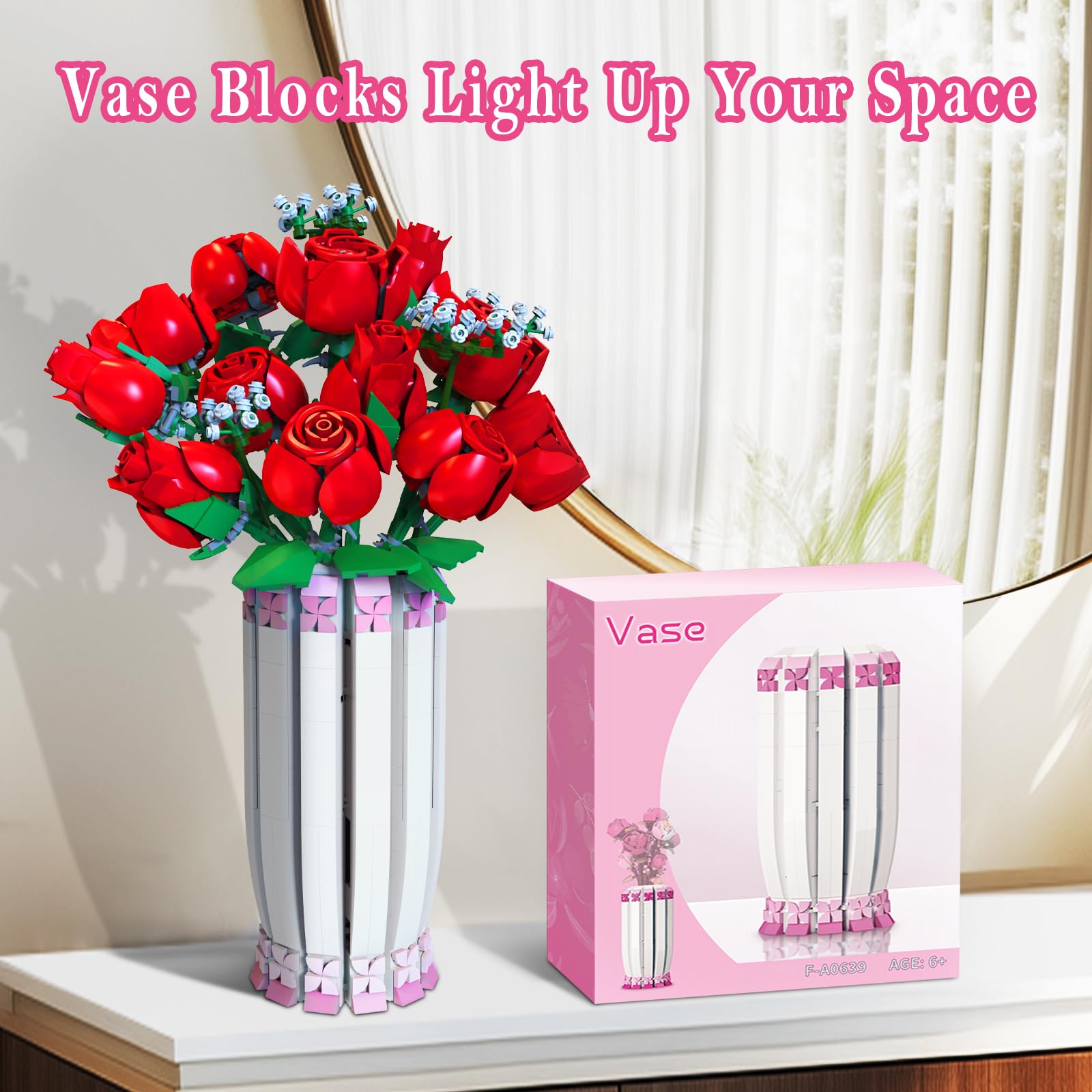 aphpaio pink vase desk decor showcasing a finished stack on a clean workspace