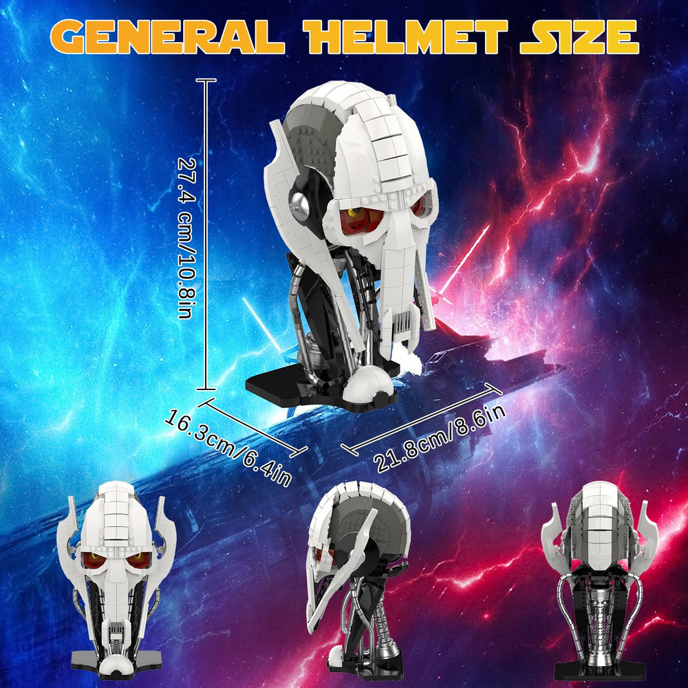 aphpaio Space Wars display stand securely showcases the completed helmet.