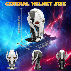 aphpaio Space Wars display stand securely showcases the completed helmet.