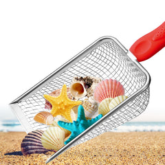 Apidgrowth Beach Mesh Shovel red with durable net for easy sand filtering