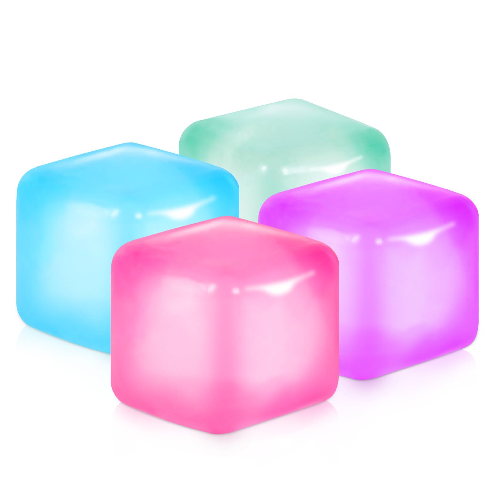 APLIST Squishy Fidget Stress Cube blue for silent stress relief at work or school