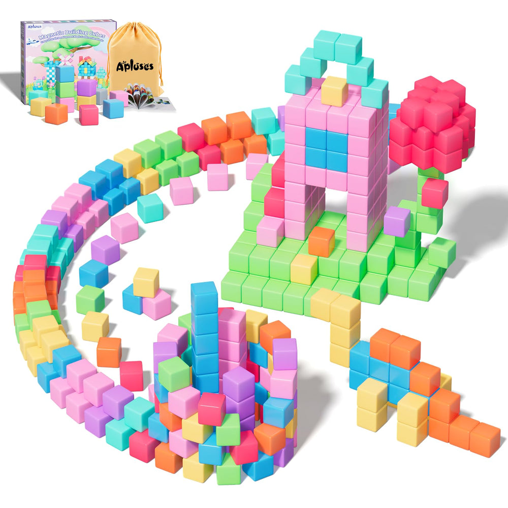 Apluses 100pcs magnetic blocks colorful cubes encourage imaginative play and early STEM exploration.