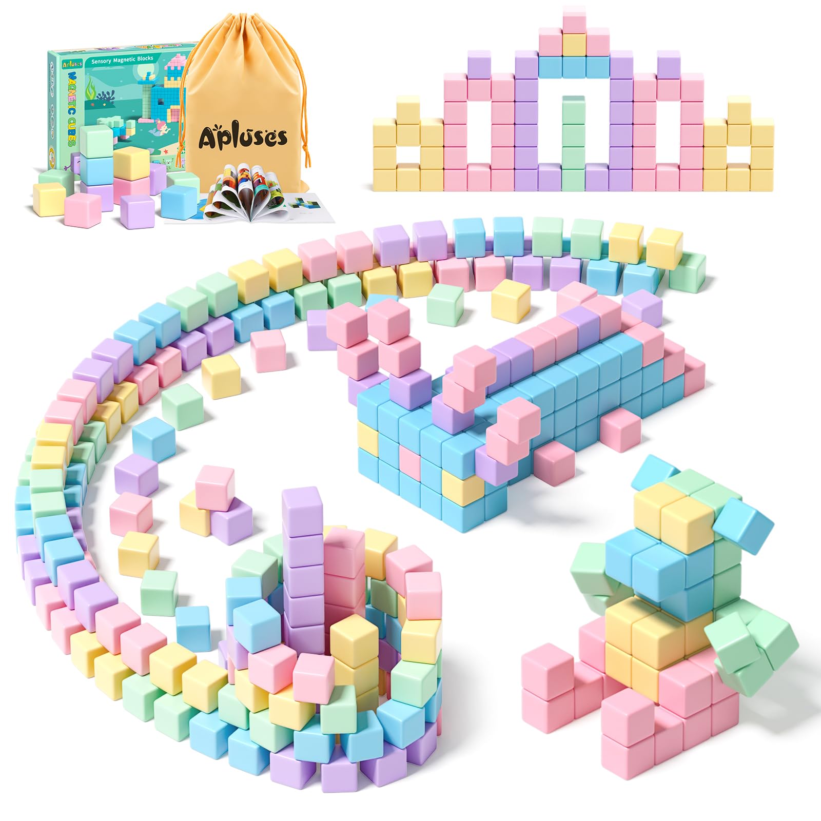 Apluses 45PCS magnetic blocks set for creative, open-ended play