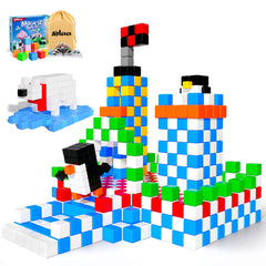 Apluses 81-piece magnetic blocks in colors ready for imaginative play.