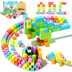 Apluses Magnetic Blocks house-building: engages imagination and develops fine motor skills.