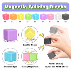 Apluses Magnetic Blocks tower-construction supports spatial thinking and concentration.
