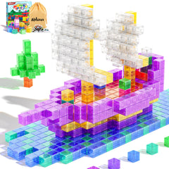 Apluses magnetic blocks rainbow cubes with transparent faces showing colors for engaging play