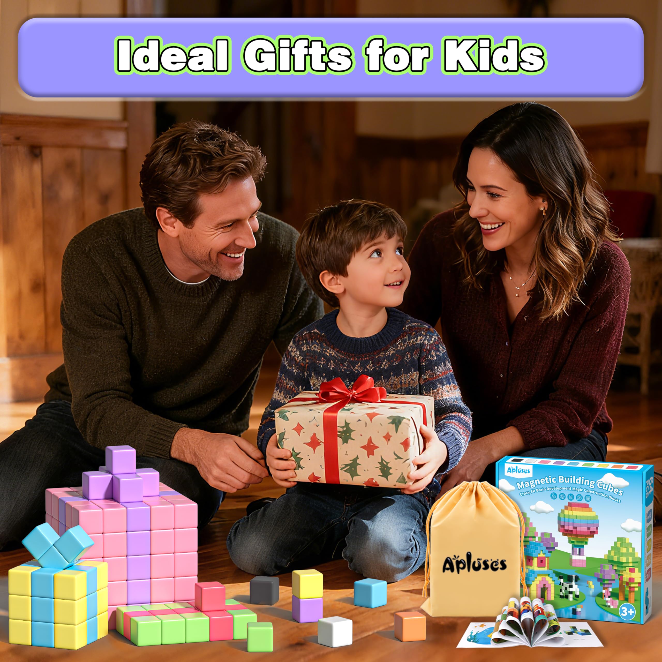 Apluses Magnetic Blocks travel-playset is a compact, mess-free on-the-go activity.
