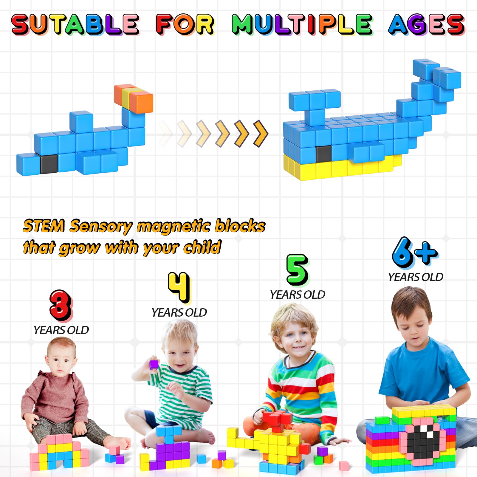 Apluses safe ABS material blocks support worry-free exploration for toddlers.