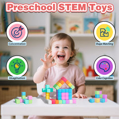 Apluses safety-first non-toxic ABS magnets promote safe, easy construction for toddlers.