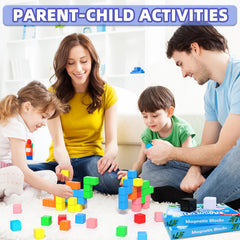 Apluses STEM-friendly blocks support geometry and engineering exploration.