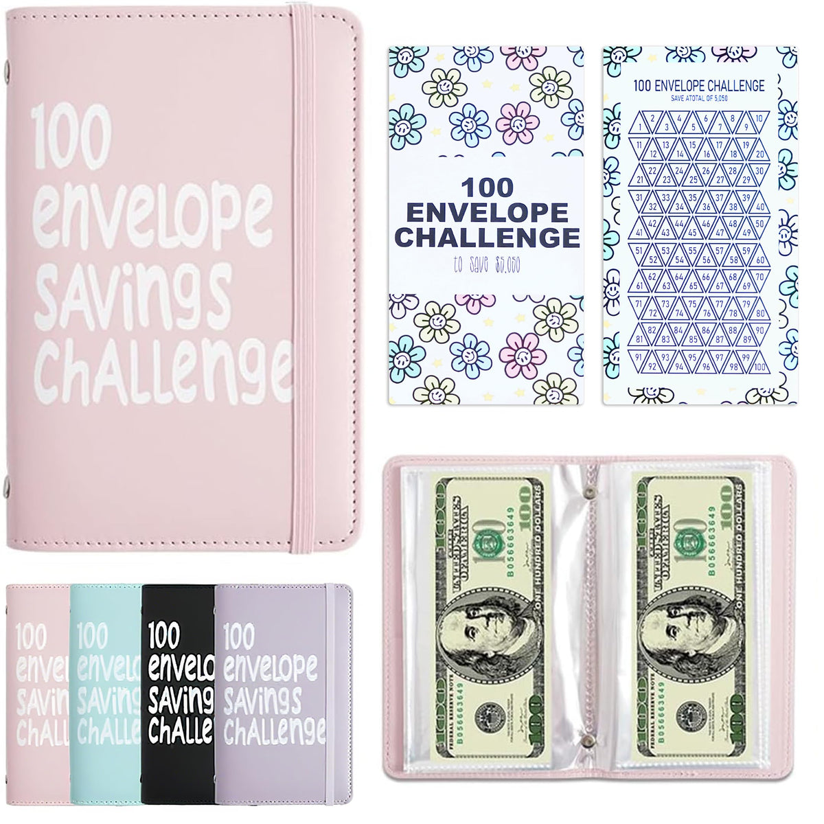 APMFHO 100 Days Money Saving Challenge binder with envelopes for neat budgeting