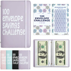 APMFHO 100-days money-saving challenge envelope binder with organized envelopes for steady savings.