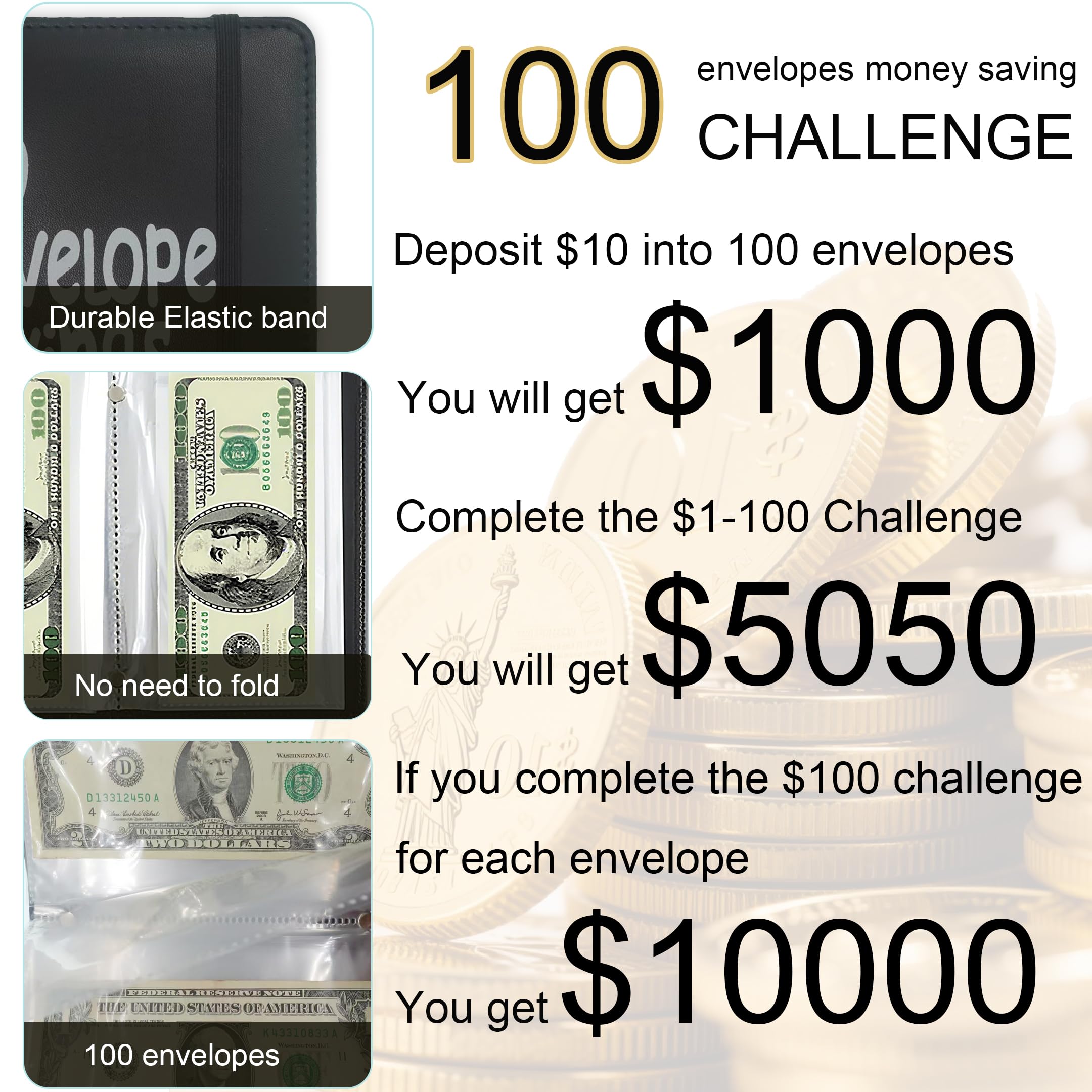 APMFHO 100 wide-opening cash envelopes enable quick deposits and tidy cash.