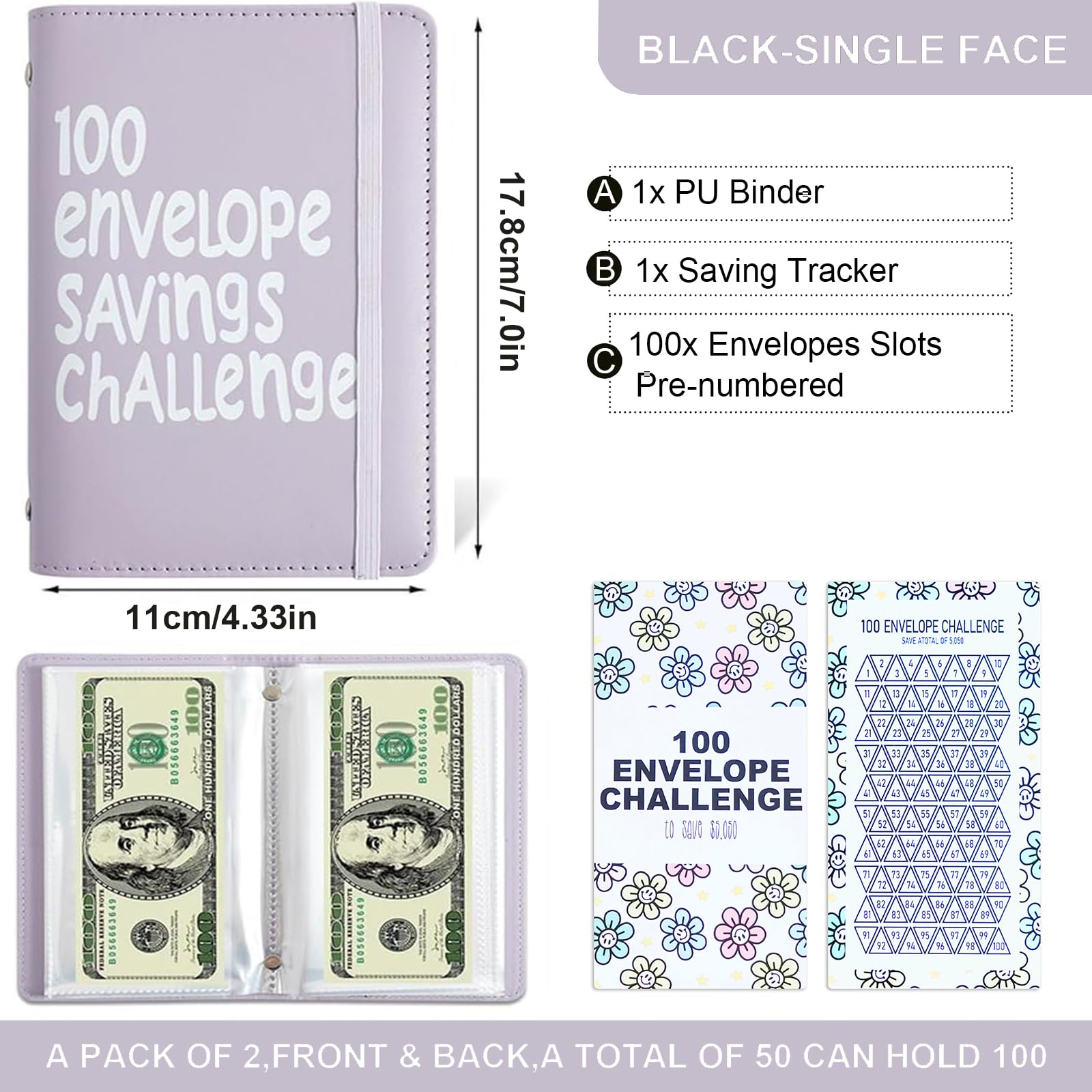 APMFHO PU leather money binder with tracker helps monitor progress.