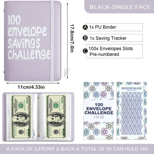 APMFHO PU leather money binder with tracker helps monitor progress.