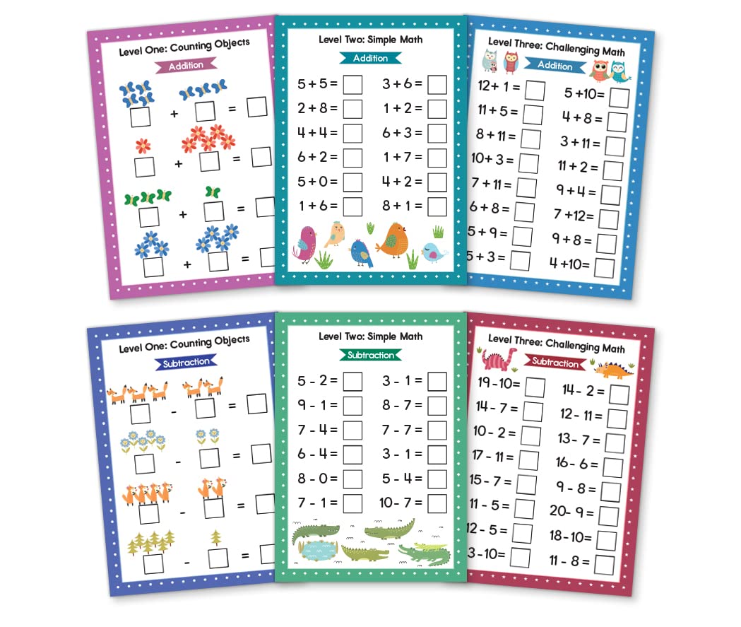 Apostrophe Games 8 by 5.7 inch math cards – large size supports little hands.