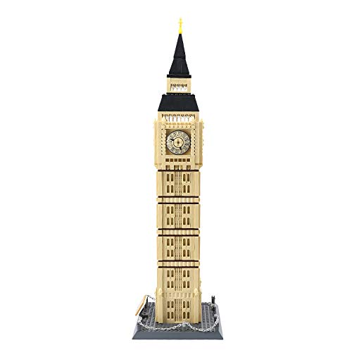 Apostrophe Games Big Ben tower-side view reveals sturdy bricks and clean connections for playability.
