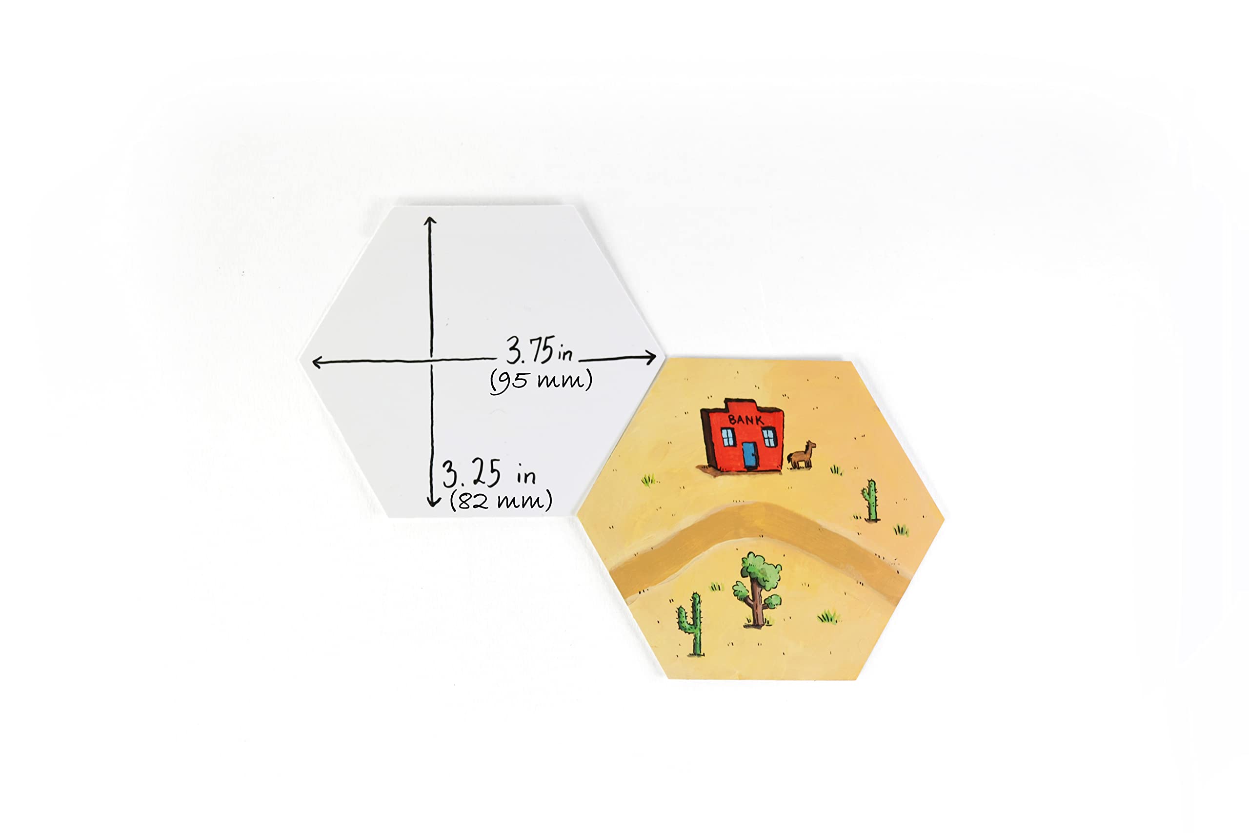 Apostrophe Games matte hex cards facilitate clean artwork and avoiding glare.