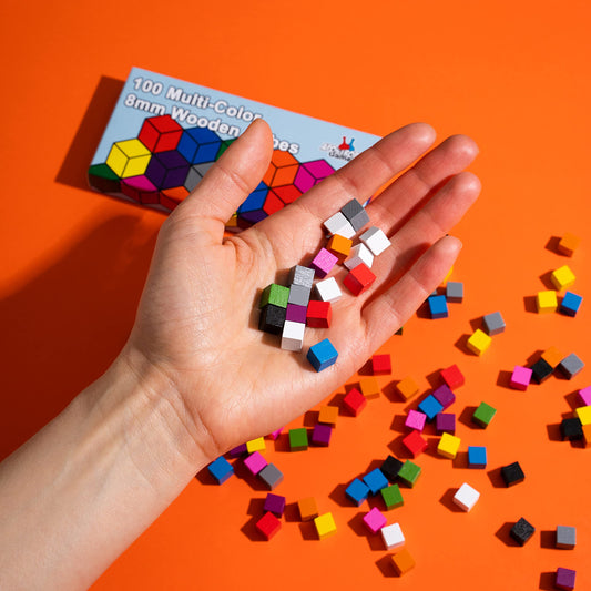 Apostrophe Games colorful cubes ten colors support classroom activities
