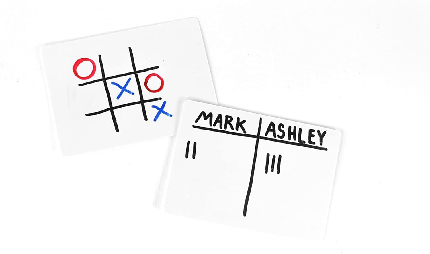 A classroom setup using Apostrophe Games cards as versatile study aids.