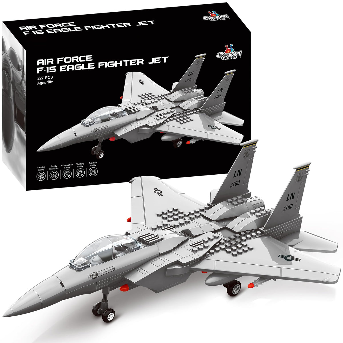 Apostrophe Games fighter jet front view for imaginative building.