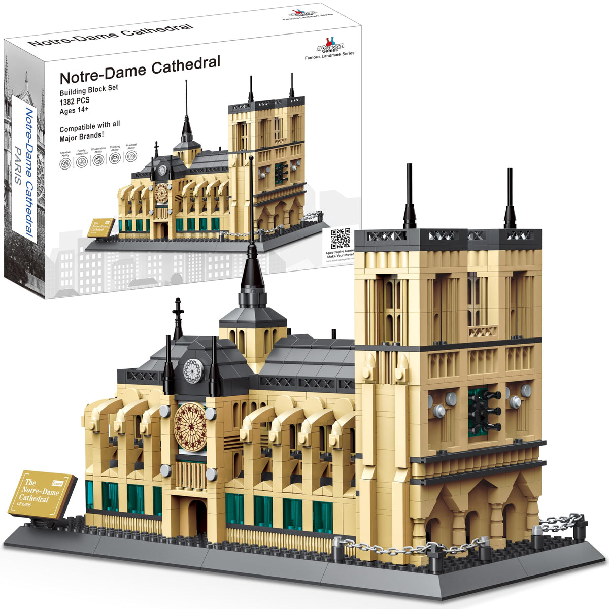 Apostrophe Games Notre-Dame Cathedral building process engages builders of all ages.