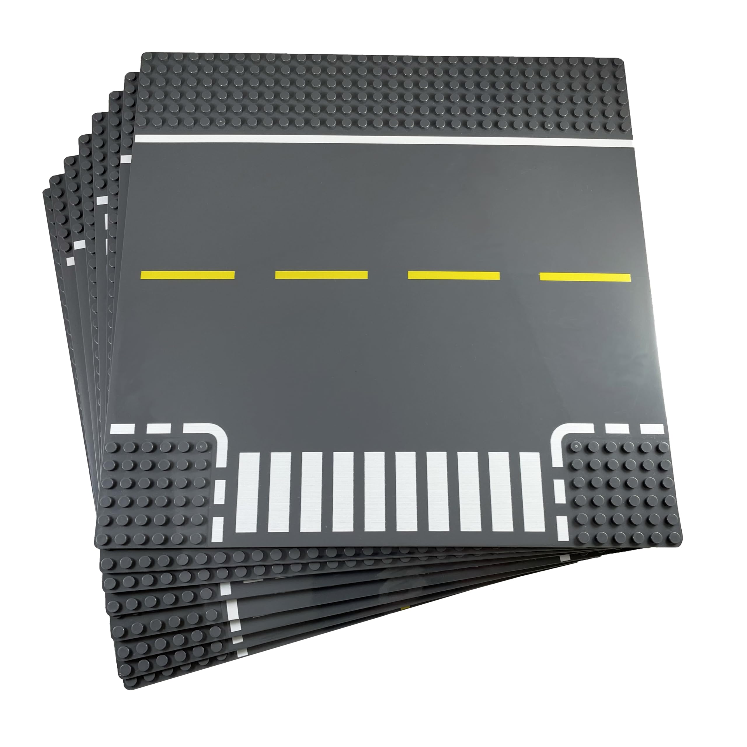 Apostrophe Games straight gray road baseplate for extendable city streets.
