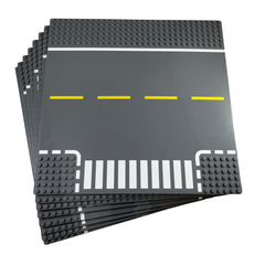Apostrophe Games straight gray road baseplate for extendable city streets.