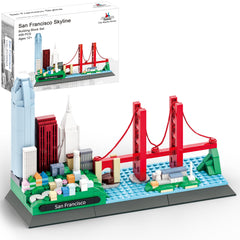 Apostrophe Games San Francisco skyline featuring the Golden Gate Bridge for imaginative build and display
