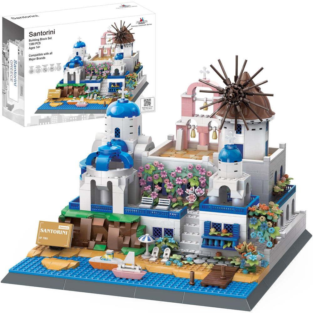 Apostrophe Games Santorini box packaging signals gift-ready appeal for travel and history lovers