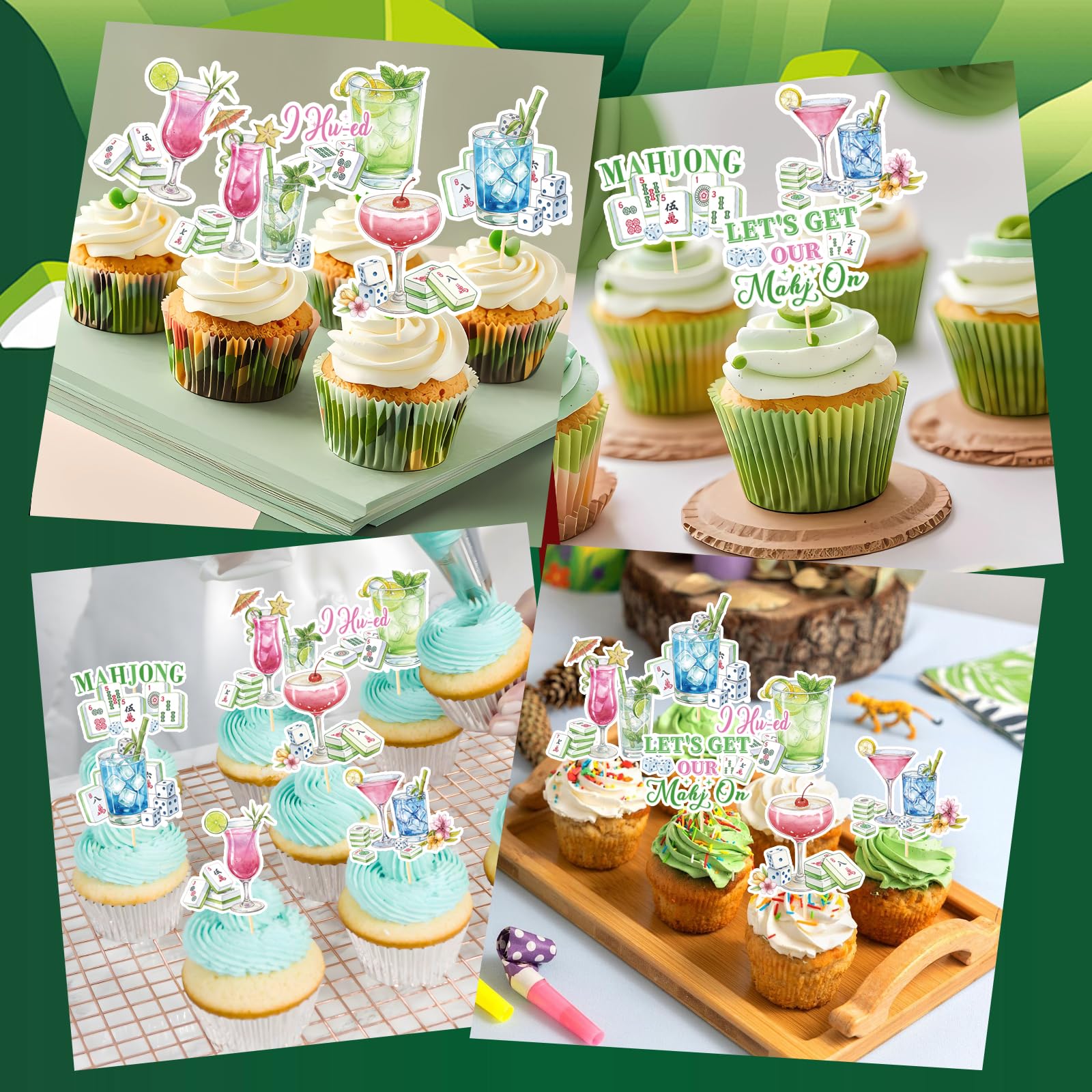 Aposwow mahjong cupcake picks are disposable and hygienic for parties