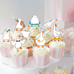 Aposwow goose cupcake topper pattern 6 adds cohesive color to dessert displays.