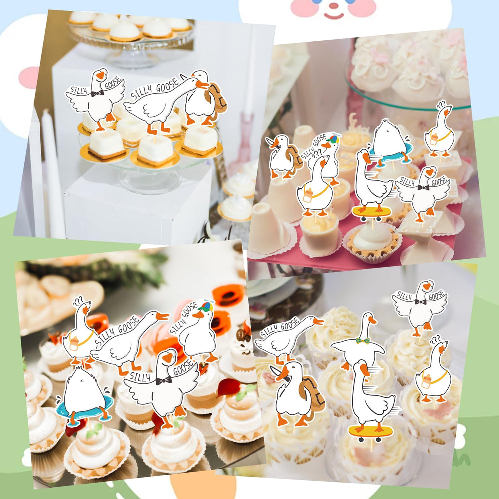 Aposwow goose cupcake topper pattern 7 perfects goose-themed dessert decor.
