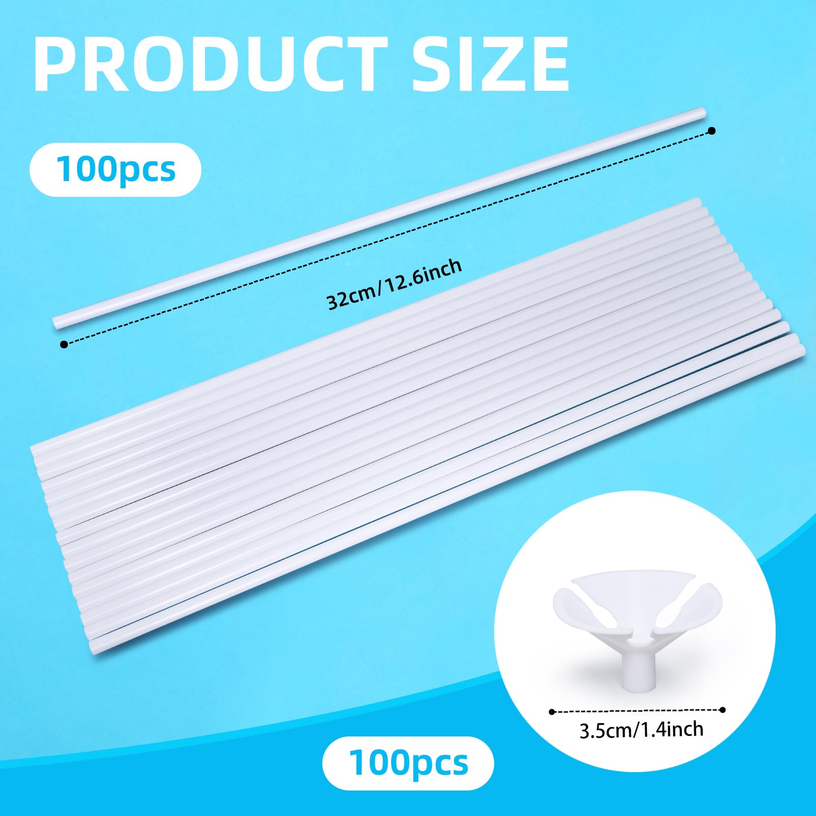 Apoulin balloon sticks with cups provide an easy grip for quick balloon placement.