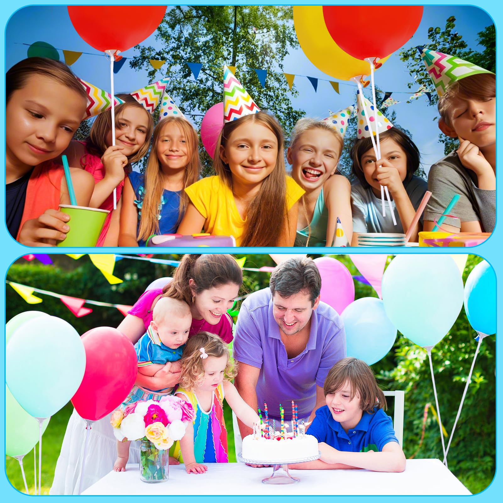 Apoulin balloon sticks with cups enable quick setup and tidy balloon displays.