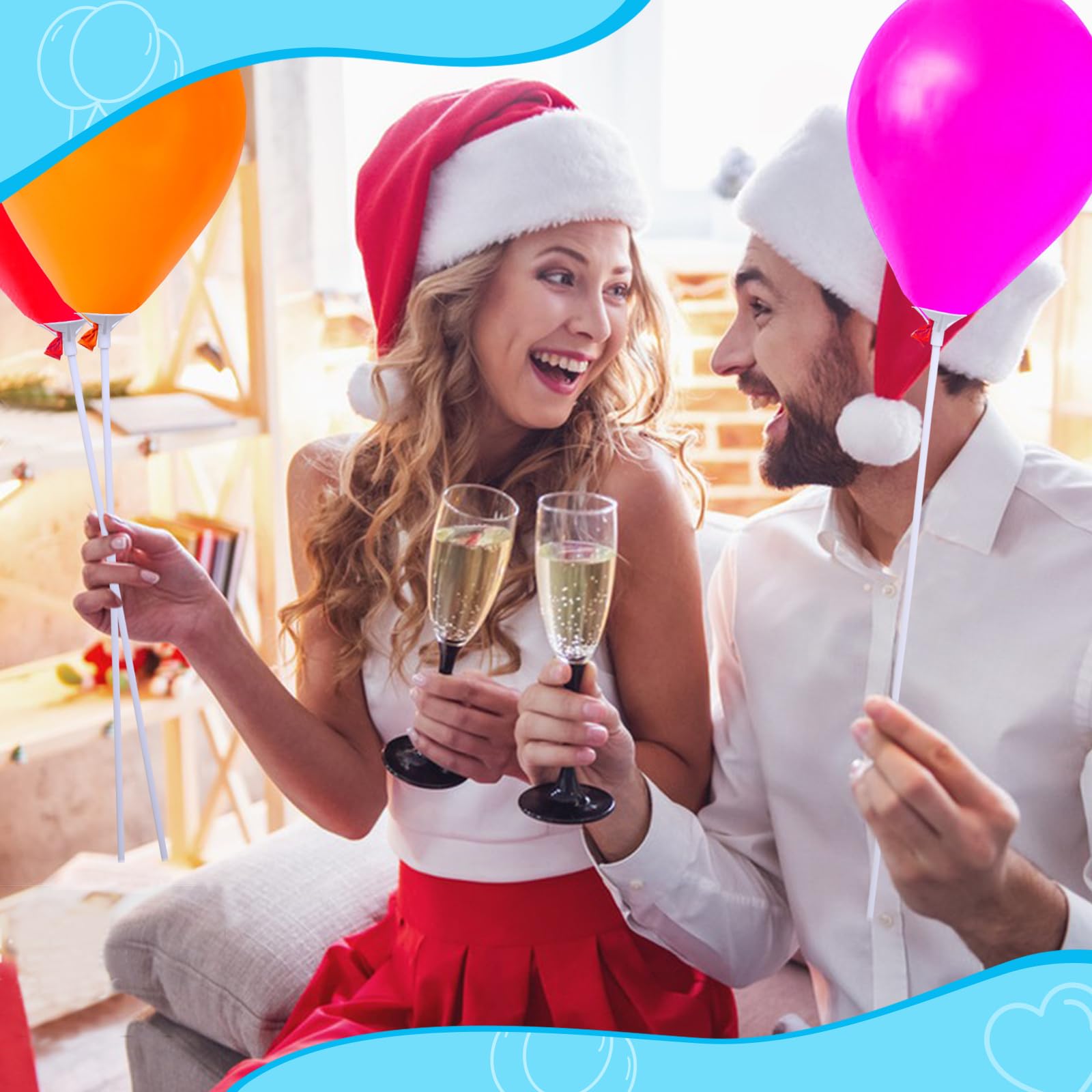 Apoulin balloon sticks with cups are ideal for weddings and party decor.