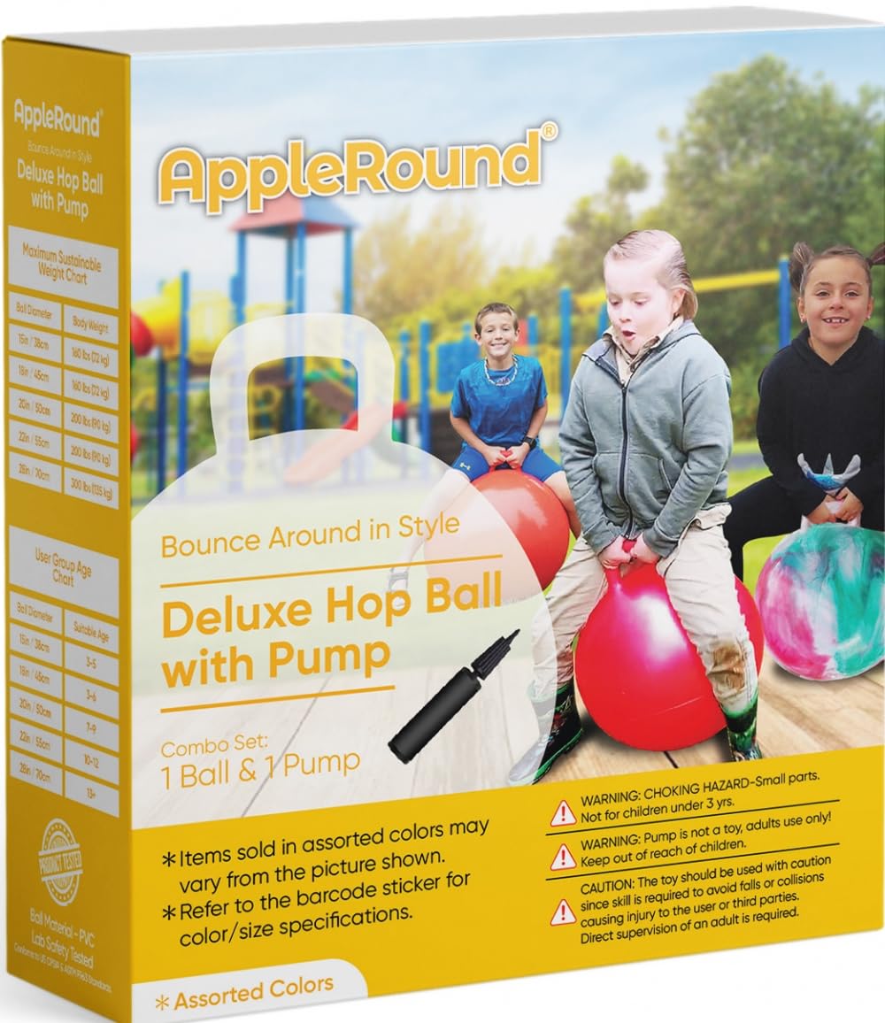 AppleRound hop ball with pump included for quick setup.