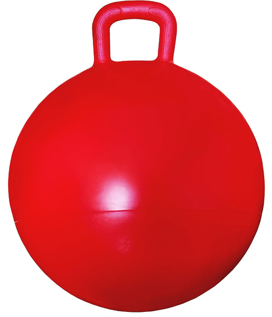 AppleRound Space Hopper Ball 22in with handle closeup showing secure grip during play
