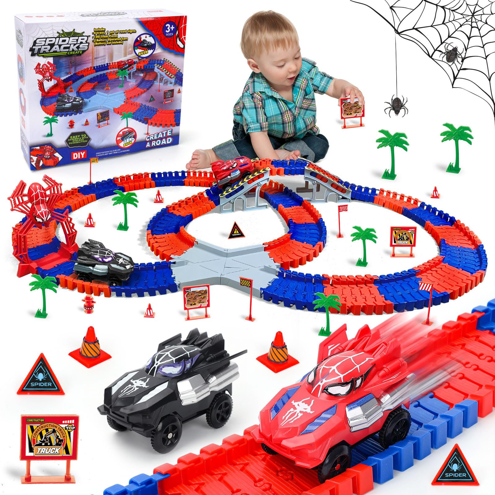 Appoft Spider Hero race track bridge for thrilling racing adventures.