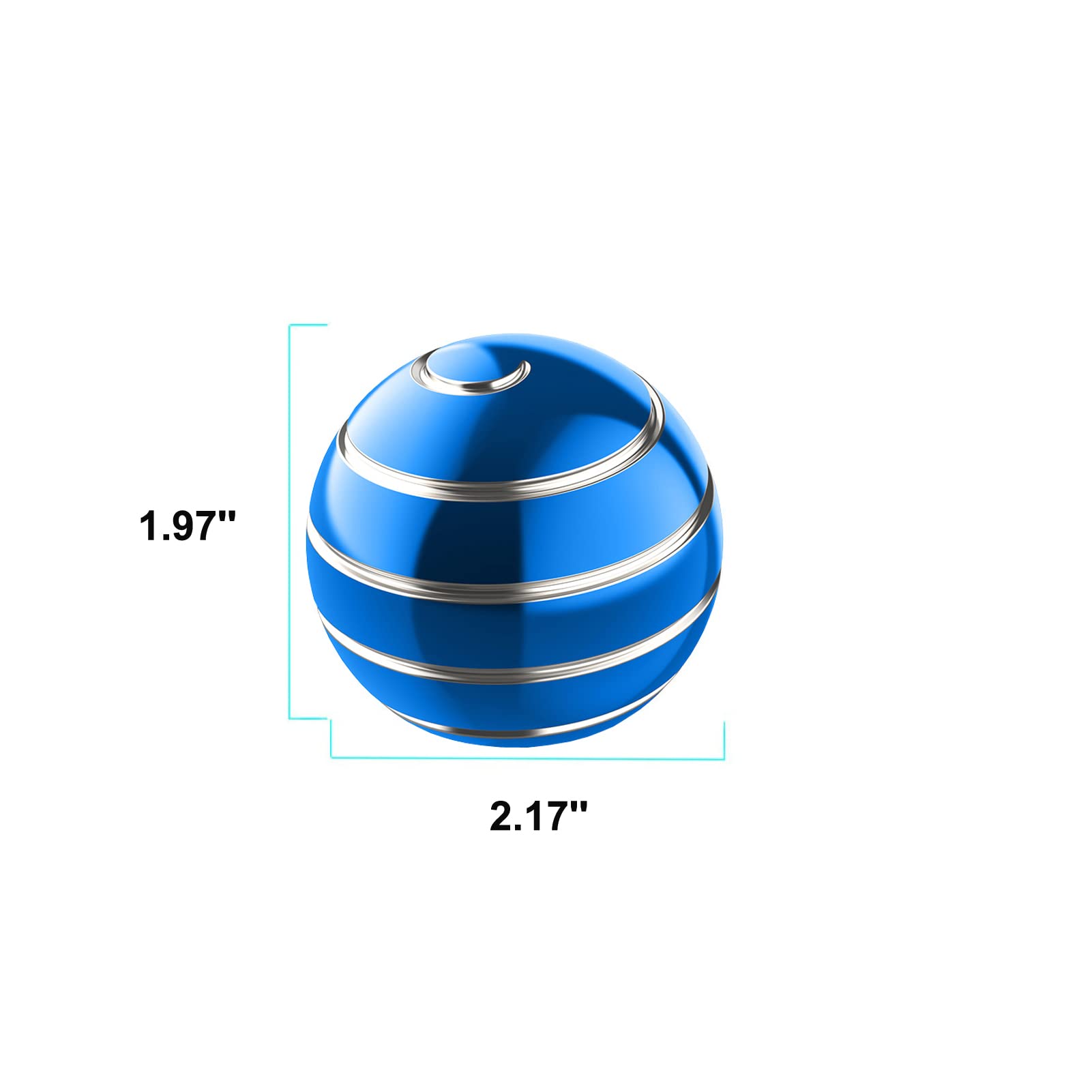 Apqdw kinetic desk toy blue side view showing pocket size convenience