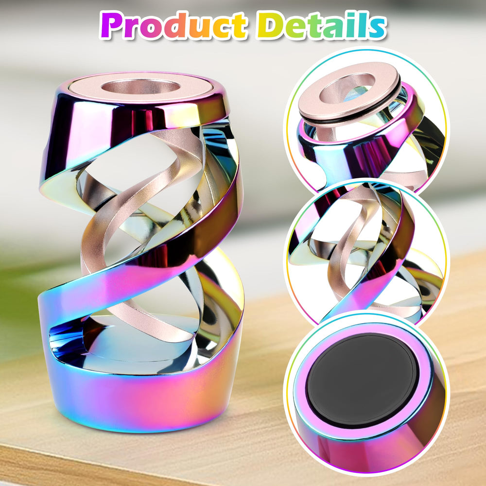Apqdw kinetic desk toy spinning action demonstrates smooth, continuous rotation for stress relief.