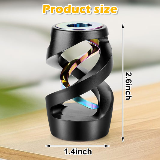 Apqdw Kinetic Spinning Desk Toy aluminum finish close-up highlighting precision.
