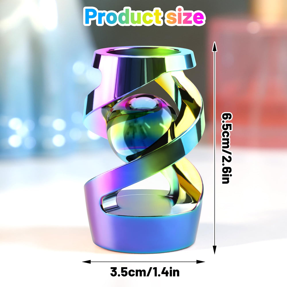 Apqdw metal desk fidget ball anodized for smooth rotation and calm fidgeting.