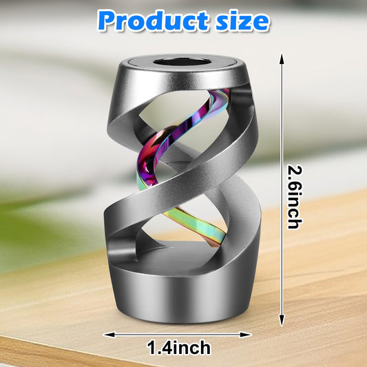 Apqdw metal spinner in anodized finish helps relieve desk stress.