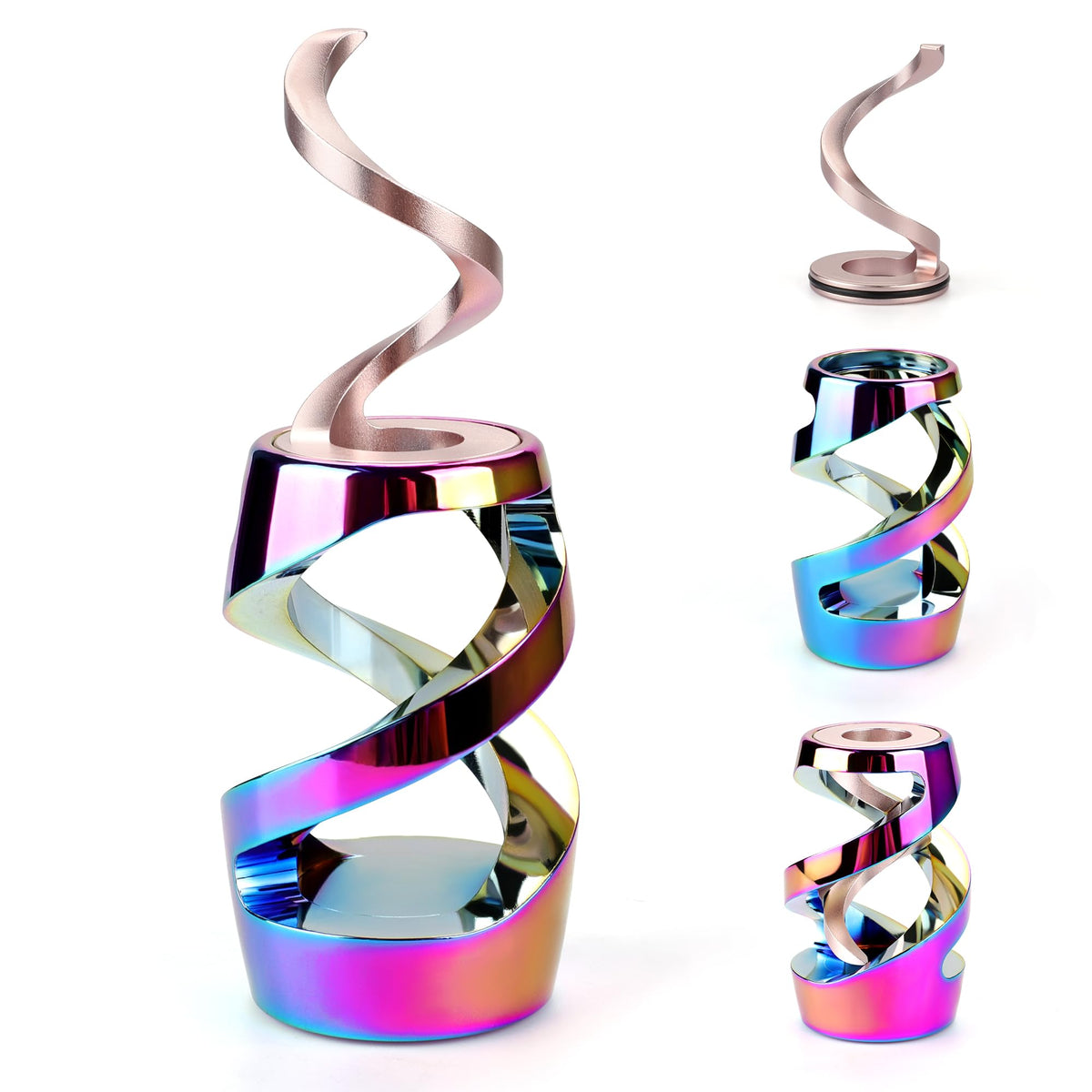 Apqdw upgraded kinetic desk toy rainbow spin enhances focus and relaxation at work.