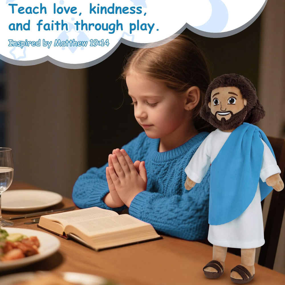 Apragaz Jesus plush doll suitable for classroom or home Bible learning.