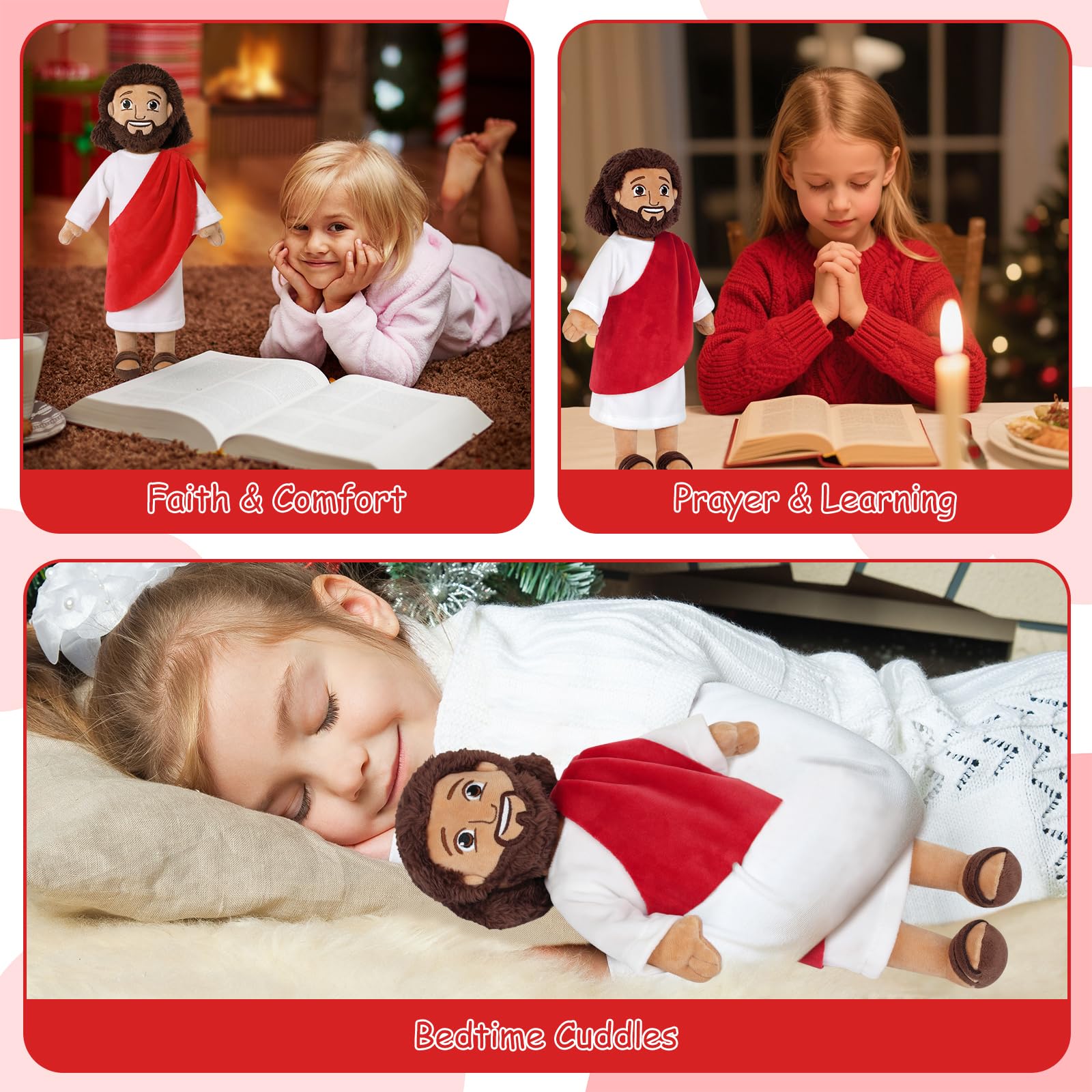 Apragaz Jesus plush doll gift-ready, perfect for baptisms, Easter, or Christmas.