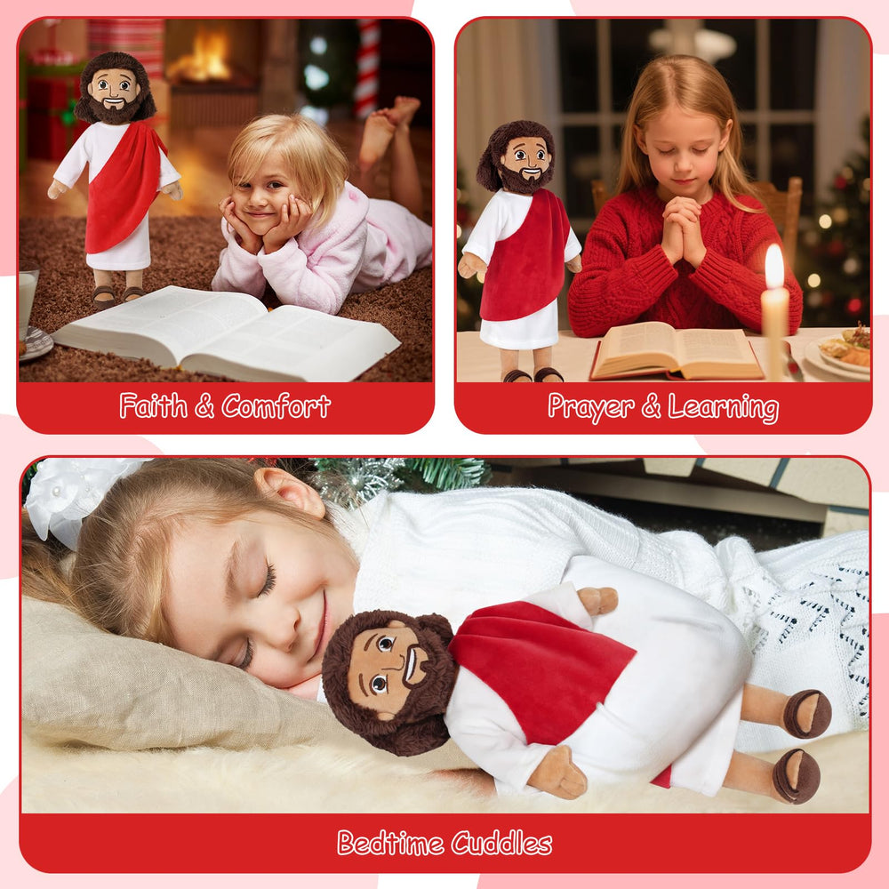 Apragaz Jesus plush doll gift-ready, perfect for baptisms, Easter, or Christmas.